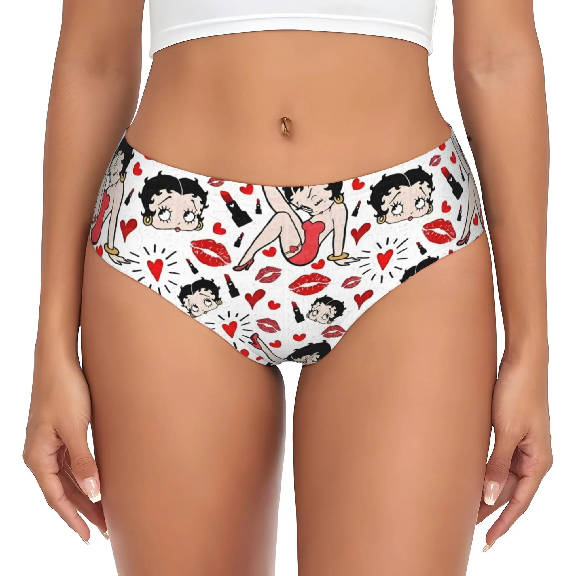 Cartoon Girl Boop  Brief Panties Womens Comfort Stretch Bettys  Underwear