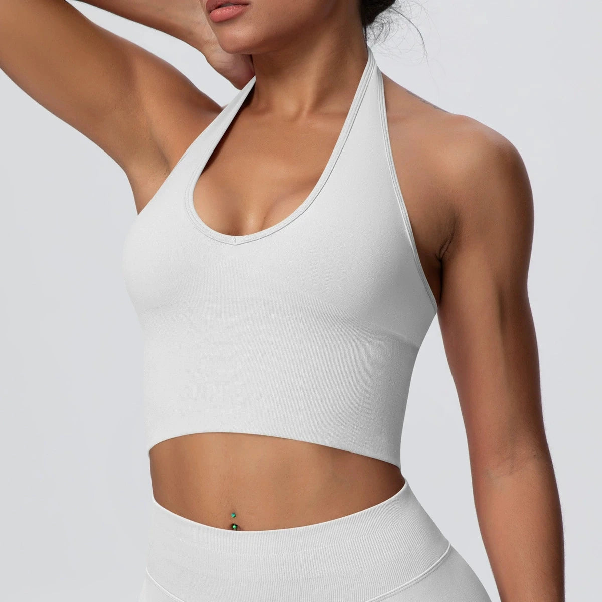 Seamless Sports Bra Gym Top Women Fitness Halter Yoga Bras Gym Crop Top Shockproof Breathable Running Workout Sports Underwear - ATFH