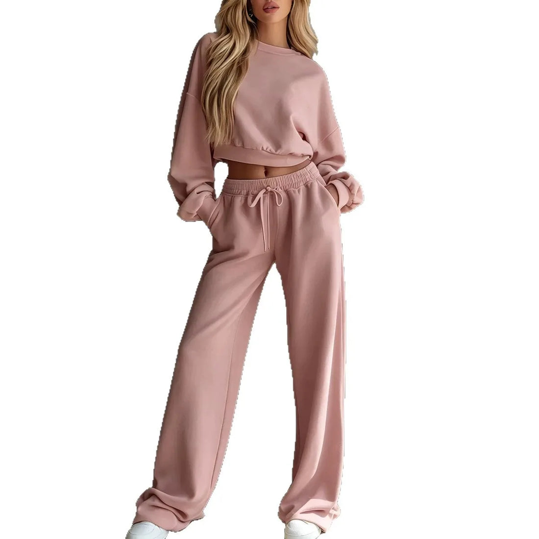 Women's soft Tracksuit Set Warm Autumn Fashion Hoodie Sweatshirts & Long Pants Casual Two-Piece Solid Hoody Pullover Outfit