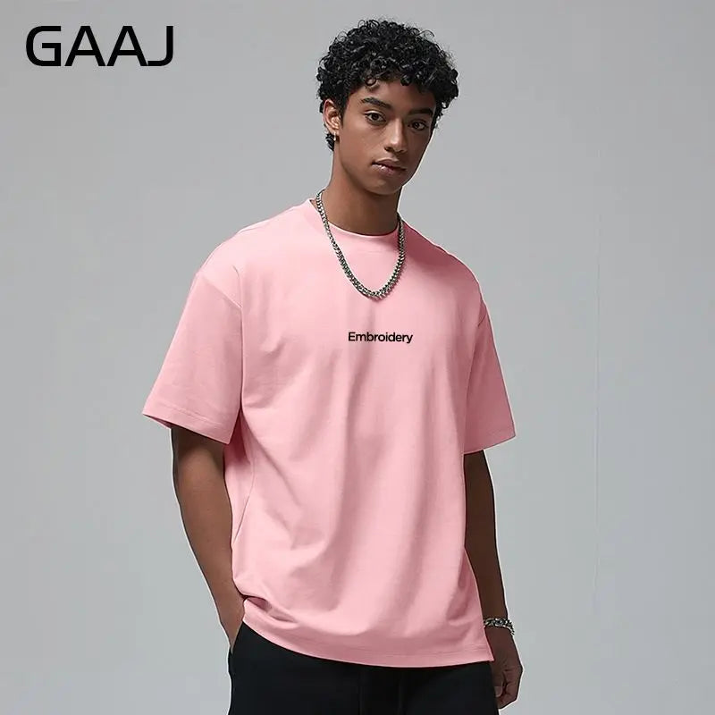 Embroidery Custom Premium T shirt 230gsm 100% Cotton,DIY Customize Text Logo Tee,Dropshipping Fashion Brand Men Women Clothing ATFH