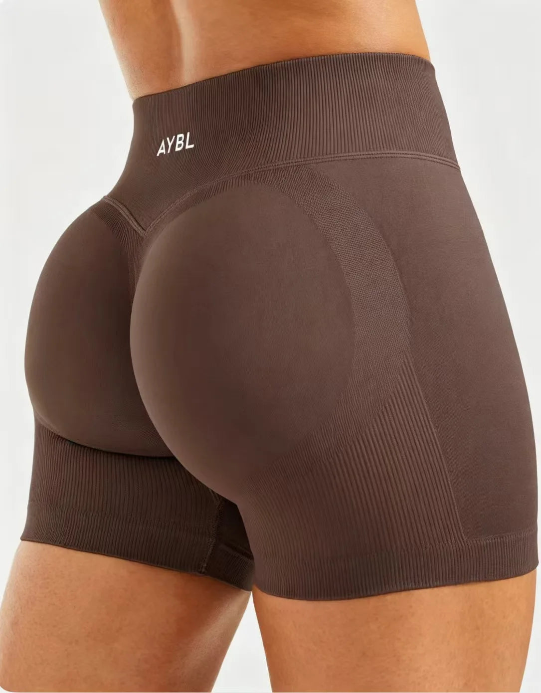 Shorts de yoga sans couture taille basse pour femme, effet froncé, extensibles, pour le sport et le fitness