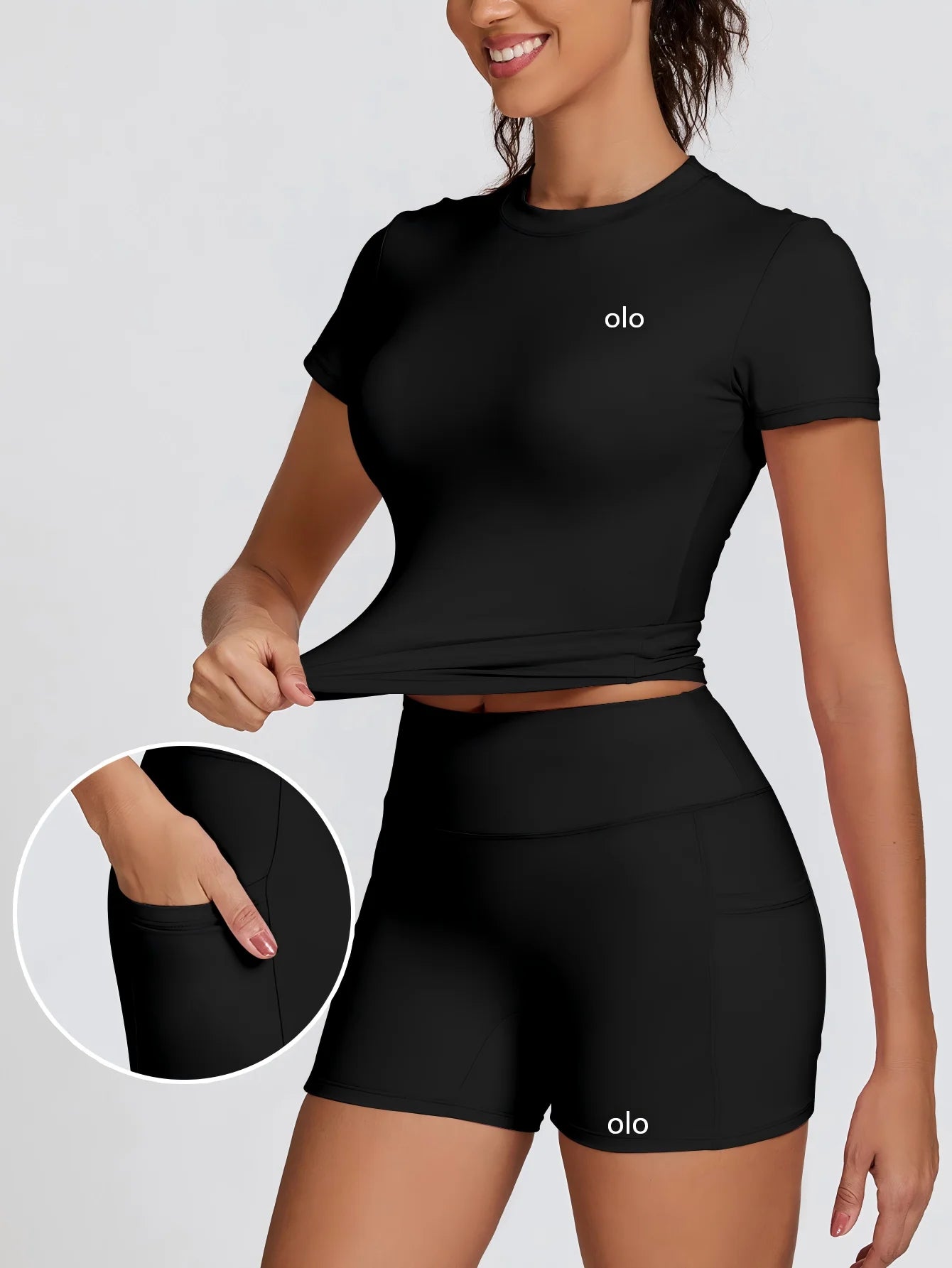 2026 New Sports and Fitness Clothing - Tight Top, Hip Lifting Shorts, Naked Yoga Clothing, Split Set - Women's Yoga Sports Set