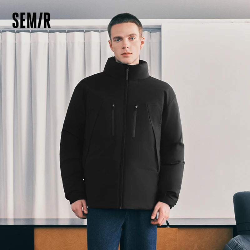 Semir Men Down Jacket Waterproof Windproof Stain Resistant Outdoor Protection 2026 Winter Outdoor Layer Warm Insulation