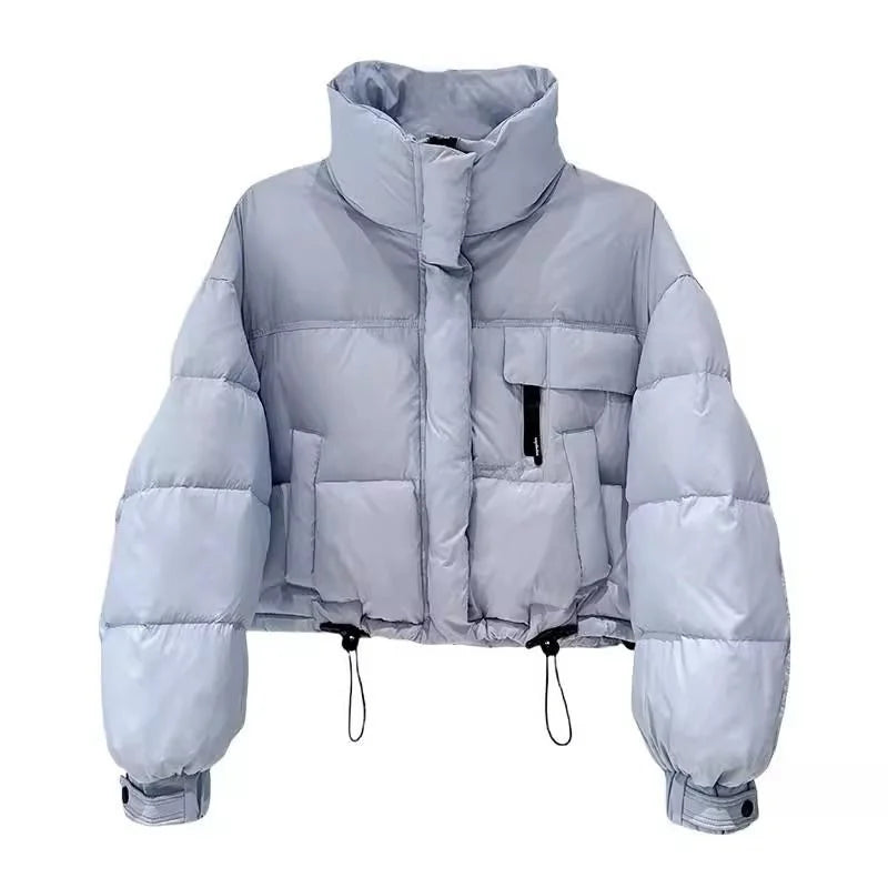 Cotton Padded women's Short Style 2025 New Korean Version Stand Up Collar, Simple and Thick, Small  Stylish Bread Jacket, Popula