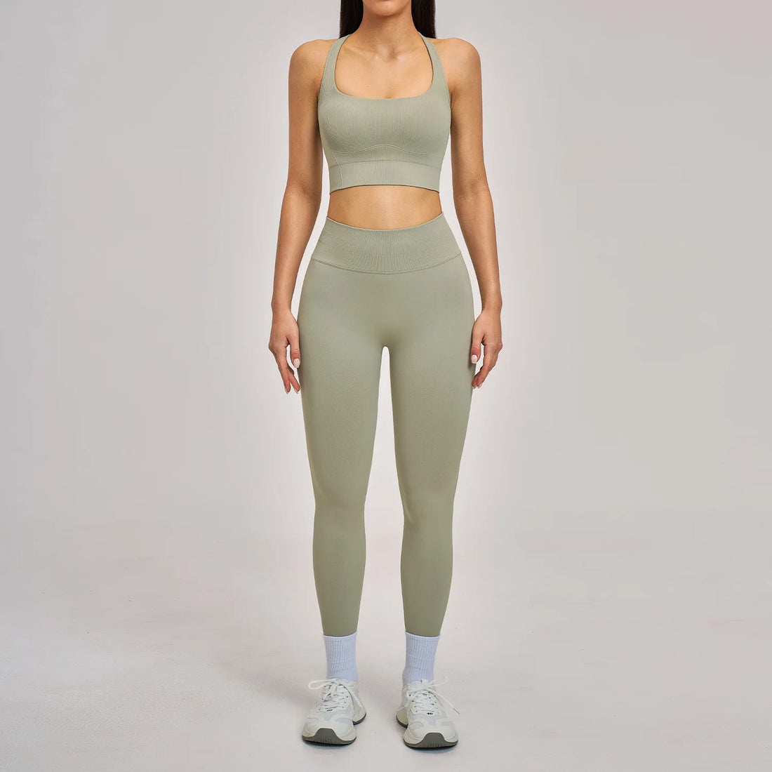 Seamless Yoga Set Women's Tracksuit Seamless Gym Fitness Set Woman 2PCS Leggings Sports Bra Breathable Sportwear Woman Clothes - ATFH