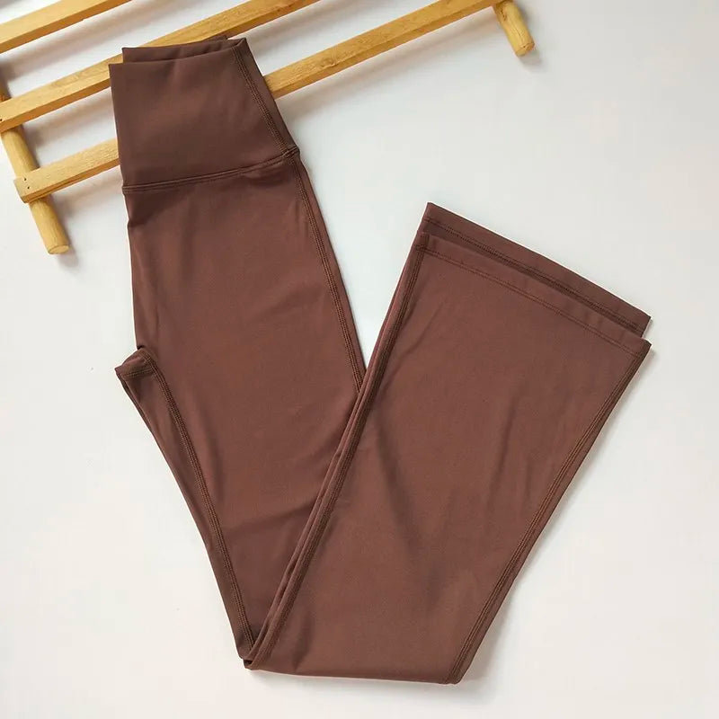 High-end Seamless High-Waist Flare Yoga Pants Women's Bell-Bottom Fitness Trousers High-Elastic Gym Tight Sports Leggings ATFH