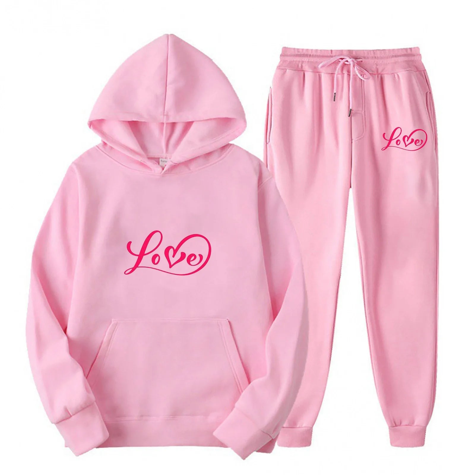 Women Letter Printed Tracksuit Long Sleeve Hoodie And Running Sweatpants Two Piece Sportswear Set Casual Fashion Athletic Outfit