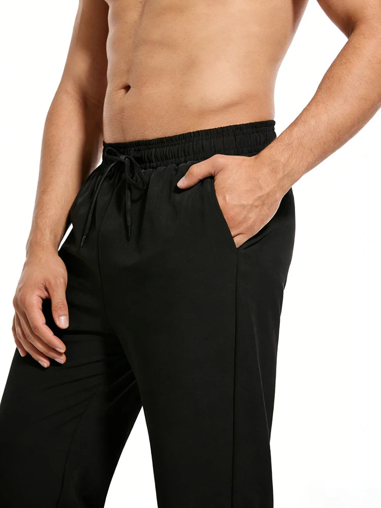 New Men's Casual Elastic Waist Pants Versatile Comfortable Fit Long Trousers