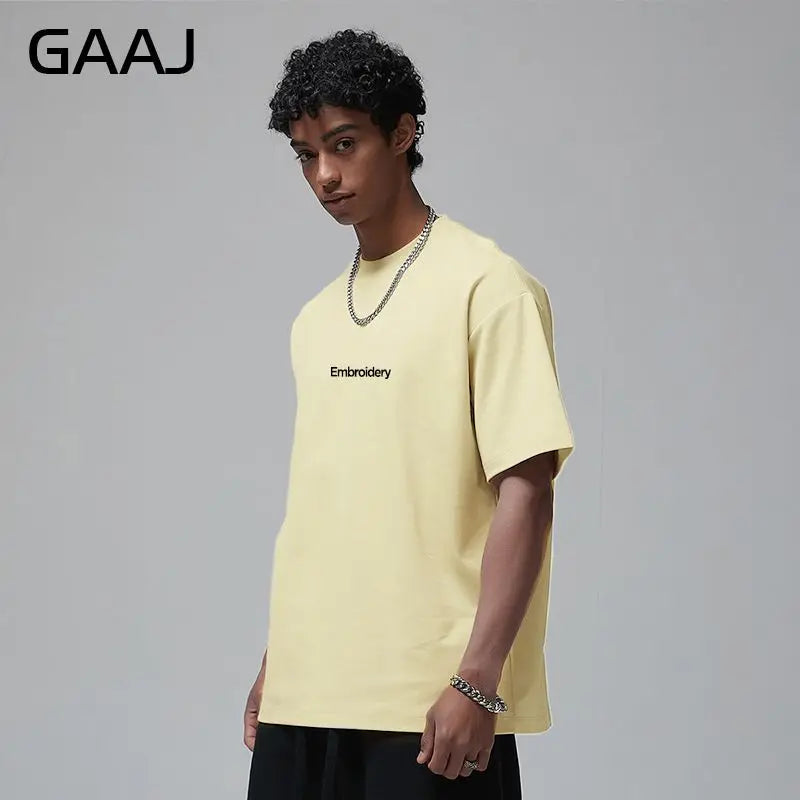 Embroidery Custom Premium T shirt 230gsm 100% Cotton,DIY Customize Text Logo Tee,Dropshipping Fashion Brand Men Women Clothing ATFH