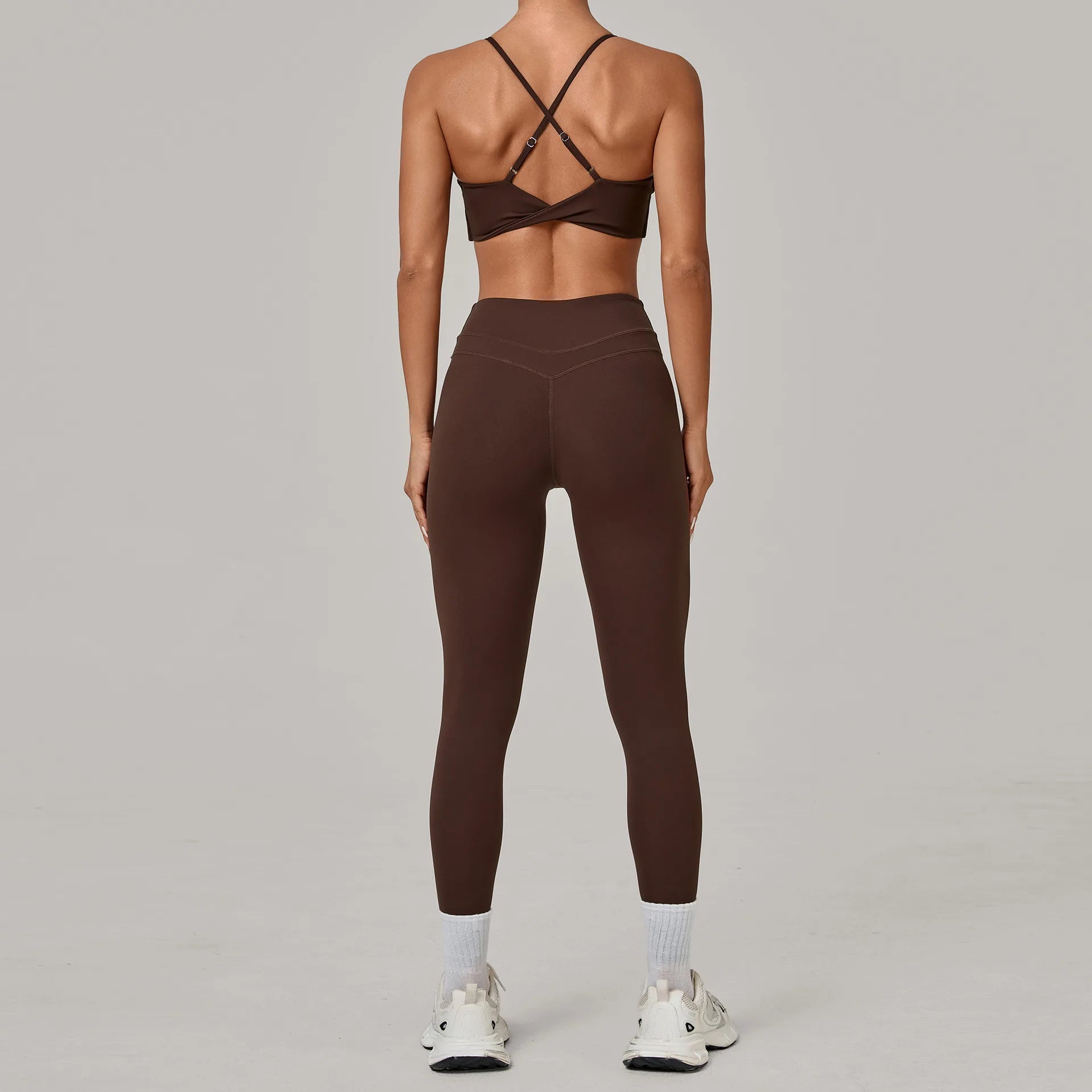 2PCS Adjustable Back Yoga Set Women Sportswear Workout Clothes Athletic Wear Gym Legging Fitness Twist Bra Sports Suit XP114 - ATFH