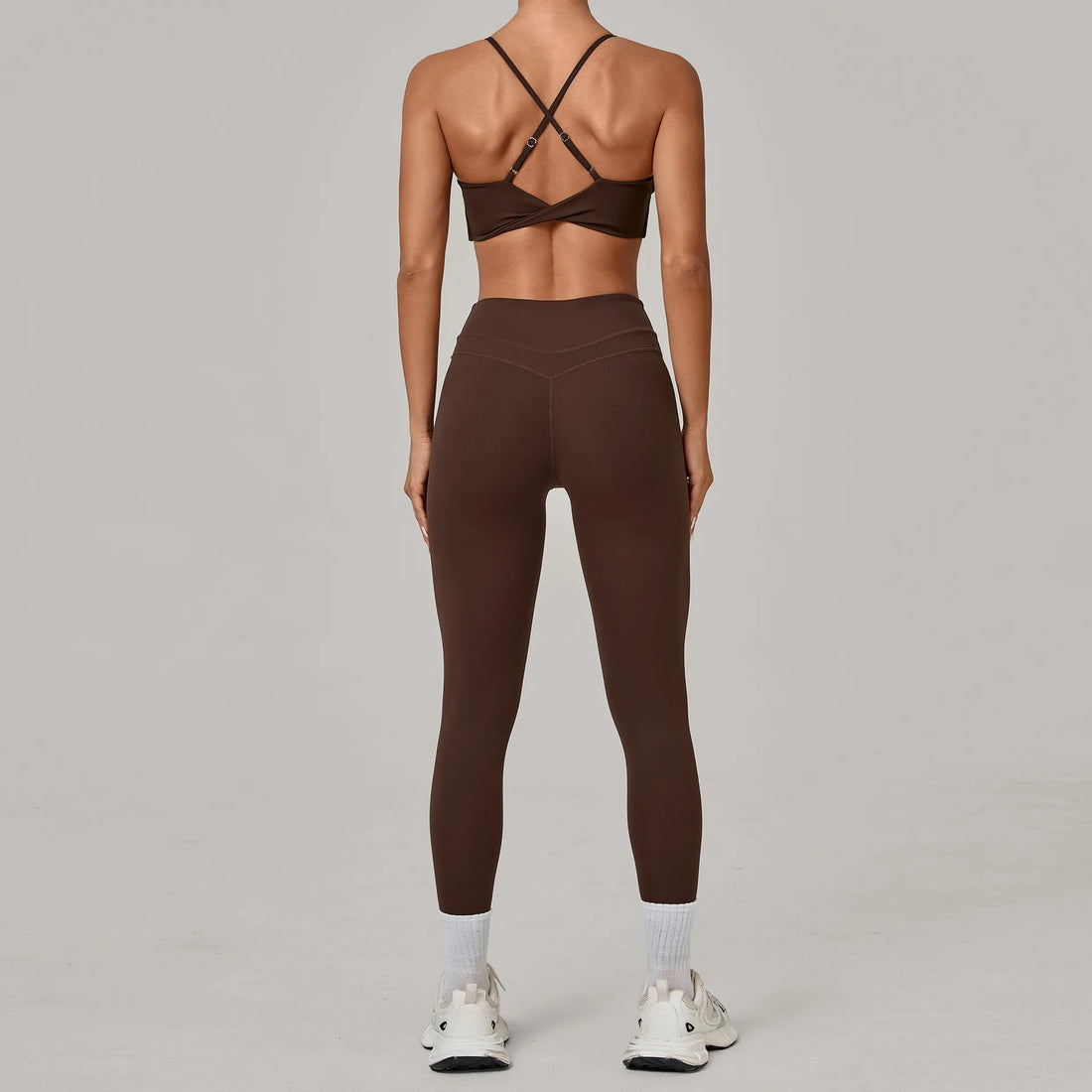 2PCS Adjustable Back Yoga Set Women Sportswear Workout Clothes Athletic Wear Gym Legging Fitness Twist Bra Sports Suit XP114 - ATFH