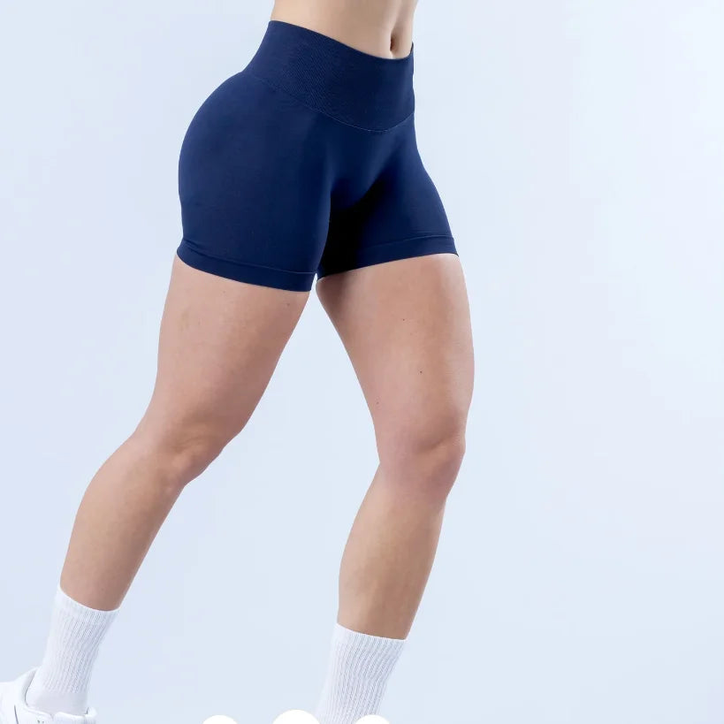 Seamless Sports Shorts Women Booty Yoga Shorts Quick Drying Fitness Tights Solid Workout Scrunch Customizable Lable
