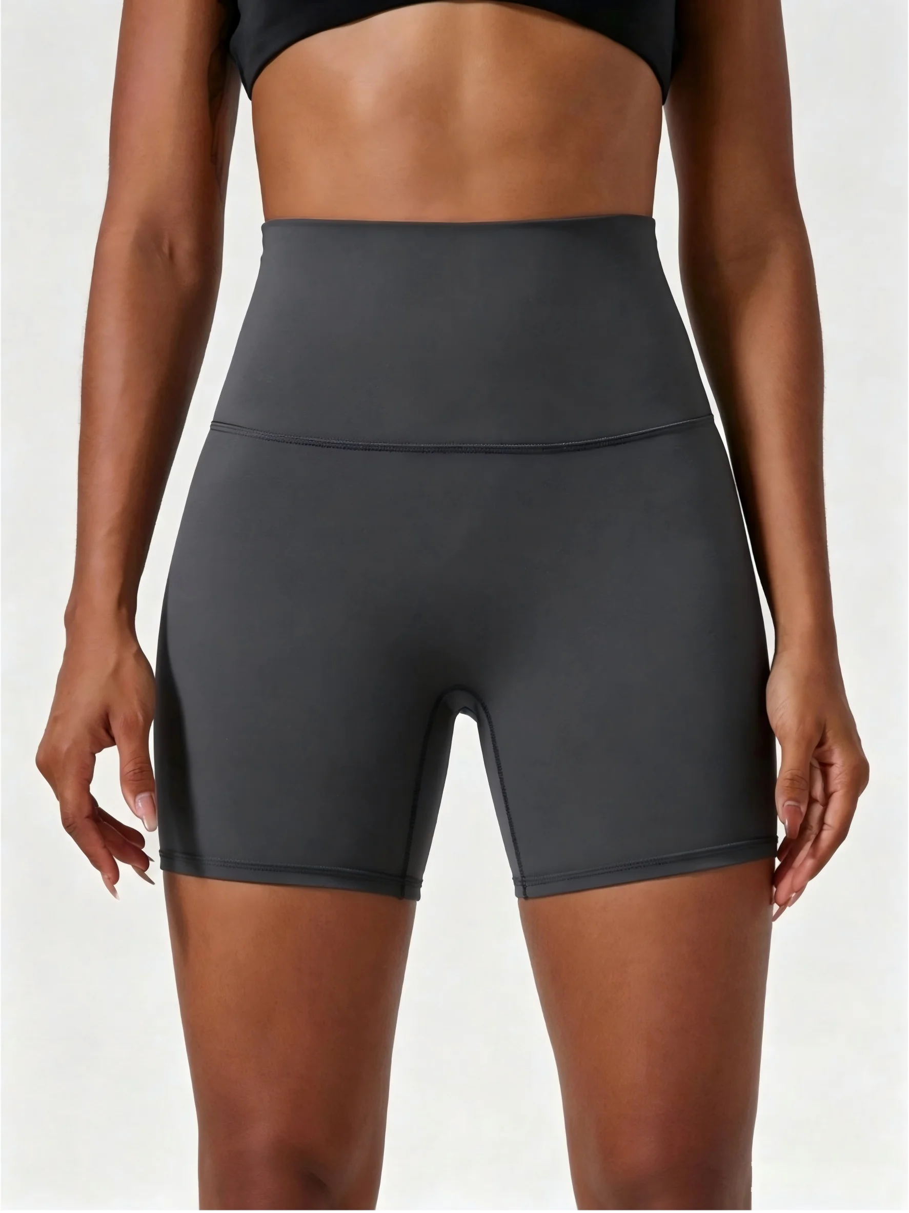 Women'S High-Waisted Stretchy Shorts - Slimming Summer Workout Shorts, Sexy Butt-Lifting Design, Casual and Versatile Style, Bla