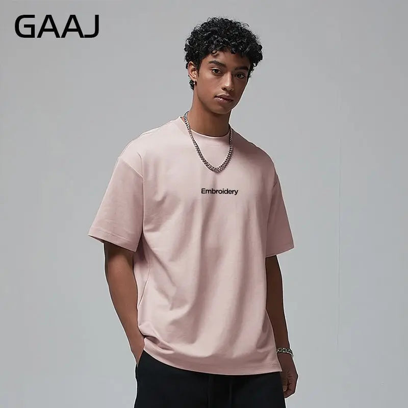 Embroidery Custom Premium T shirt 230gsm 100% Cotton,DIY Customize Text Logo Tee,Dropshipping Fashion Brand Men Women Clothing ATFH