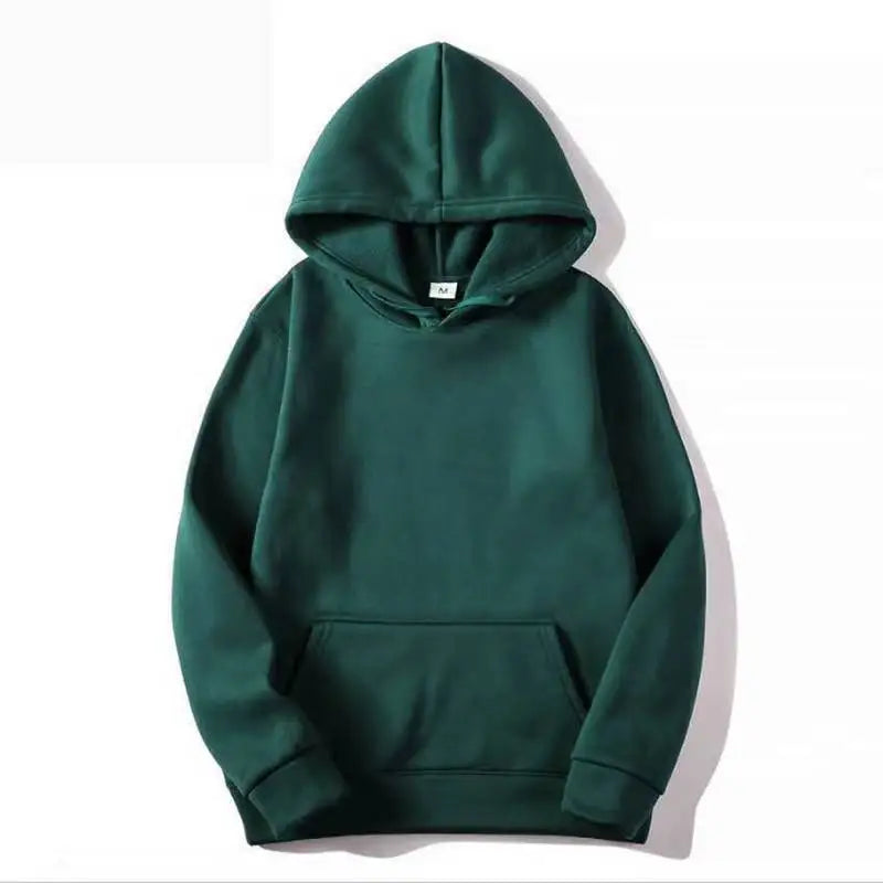 2025 Men's Solid Color Hooded Sweaters Men's Warm Wool Sweater Fashionable Street Clothing Loose  Breathable Jersey Brand Hooded - ATFH