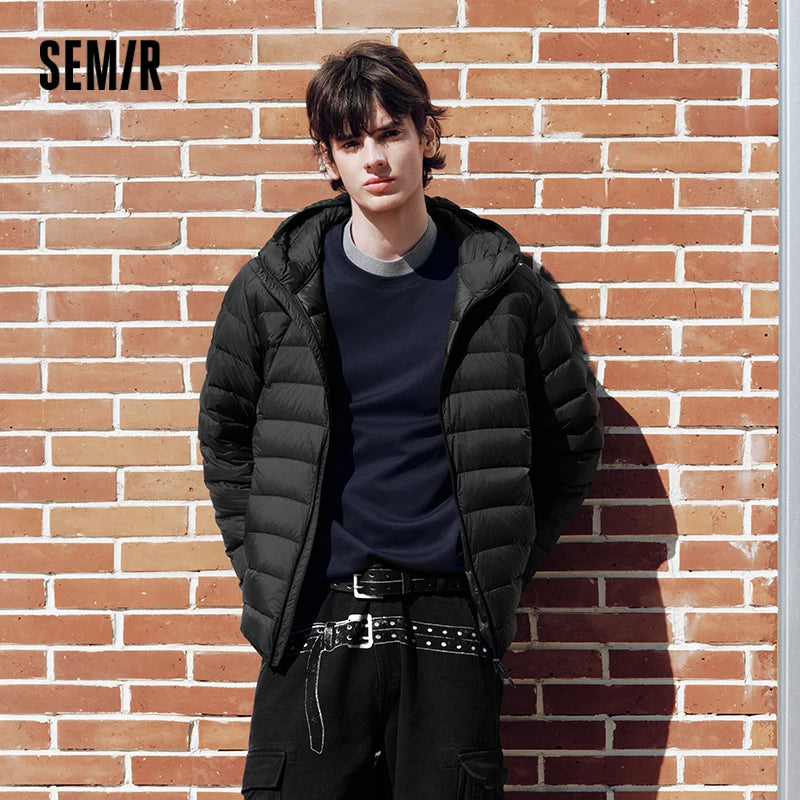 Semir Unisex Down Jacket 90 Percent Down Fill Hooded Quilted Downproof Inner Liner Lightweight Modern Style 2026 New