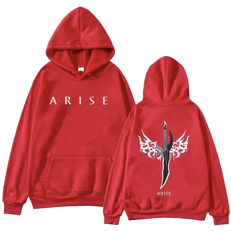 Anime Solo Leveling Hip Hop Men's/Women's Hoodie Retro Gothic Pattern Sportswear Manga Solo Leveling Casual Hoodie Fan Gift
