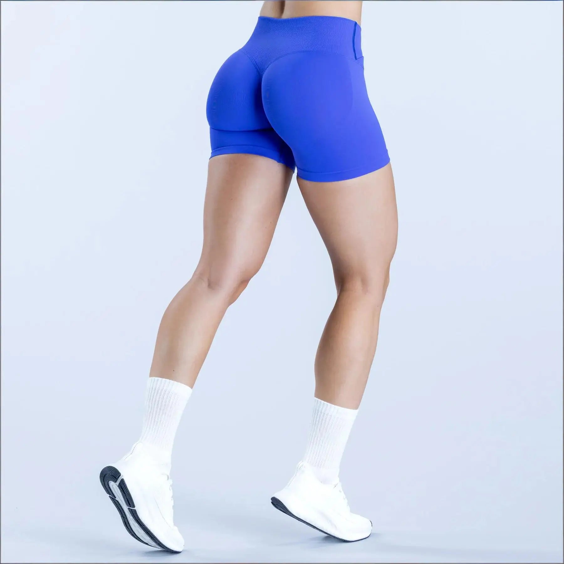 Women's high stretch fitness shorts; push-up sports shorts; running workout fitness women's short tight pants
