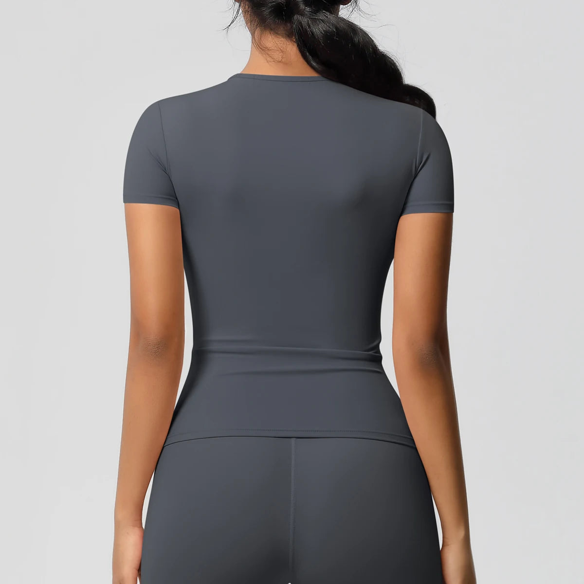 Workout Dry Fit Breathable High Elastic Sports Top Gym Fitness Wear T-shirt Women Casual Outdoor Top - ATFH