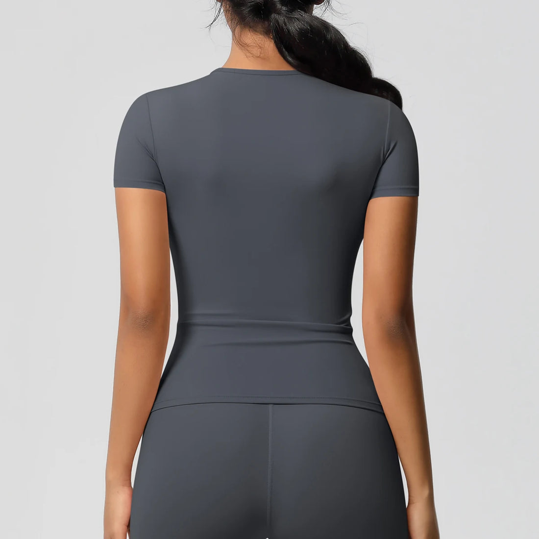 Workout Dry Fit Breathable High Elastic Sports Top Gym Fitness Wear T-shirt Women Casual Outdoor Top - ATFH