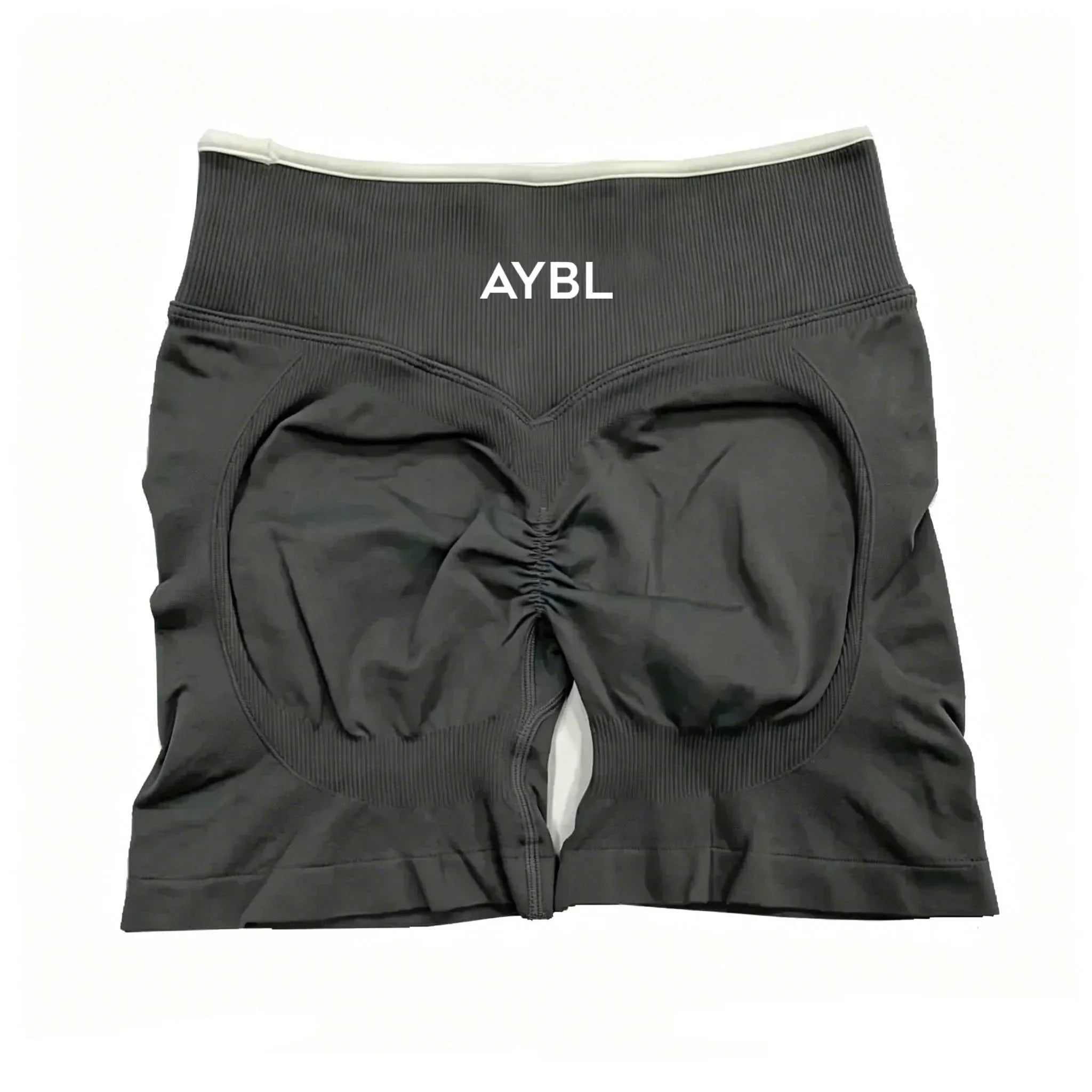 Short De Sport Blanc Sans Couture Pour Femme  Taille Haute, Effet Push-up, Ldéal Pour Le Yoga Et La Course A Pied
