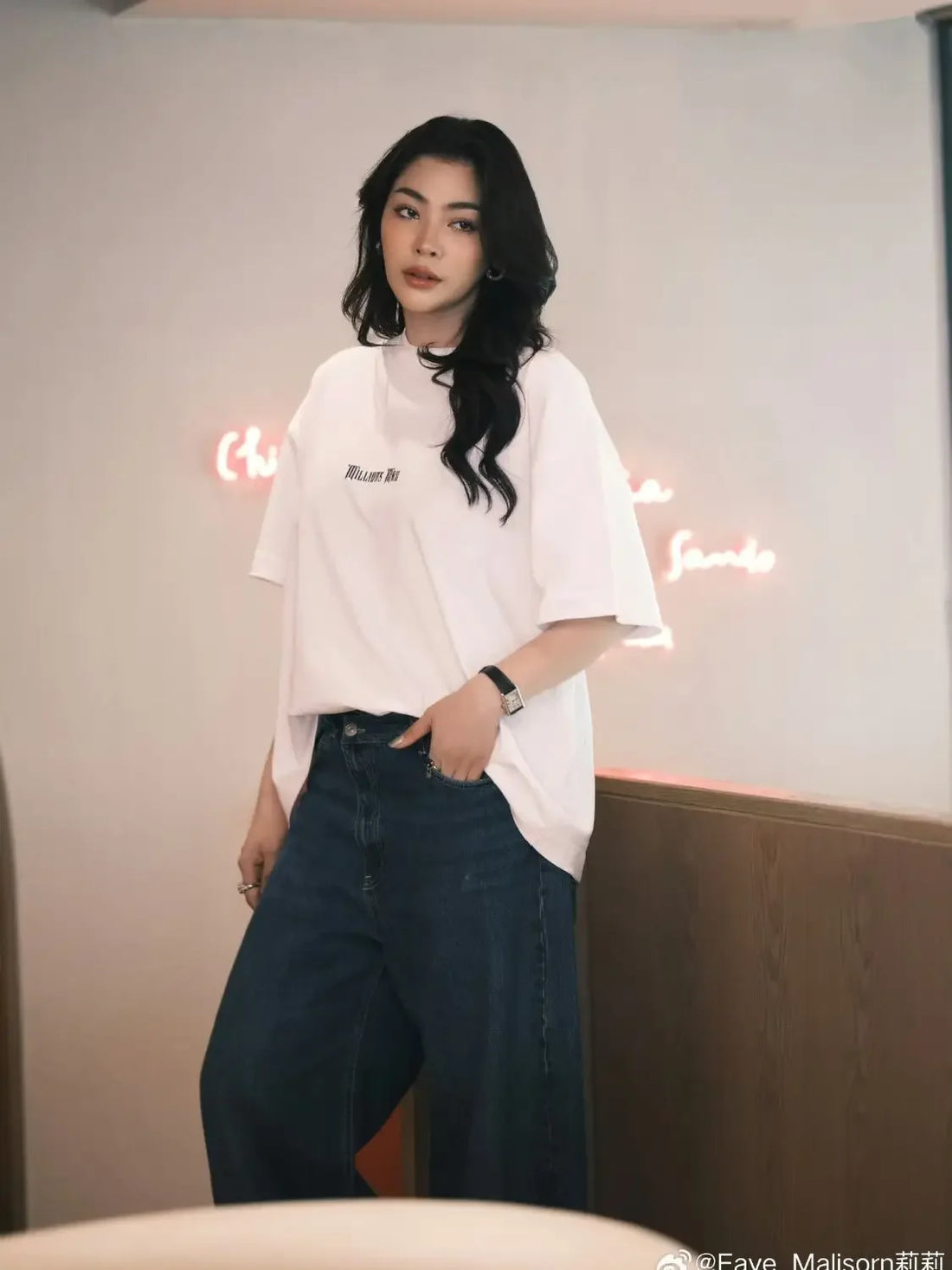 Love Filling Blank FayeYoko Faye Mali T-shirt Millionsmax Letter Printed Short Sleeved T-shirt Made of Pure Cotton Breathable - ATFH