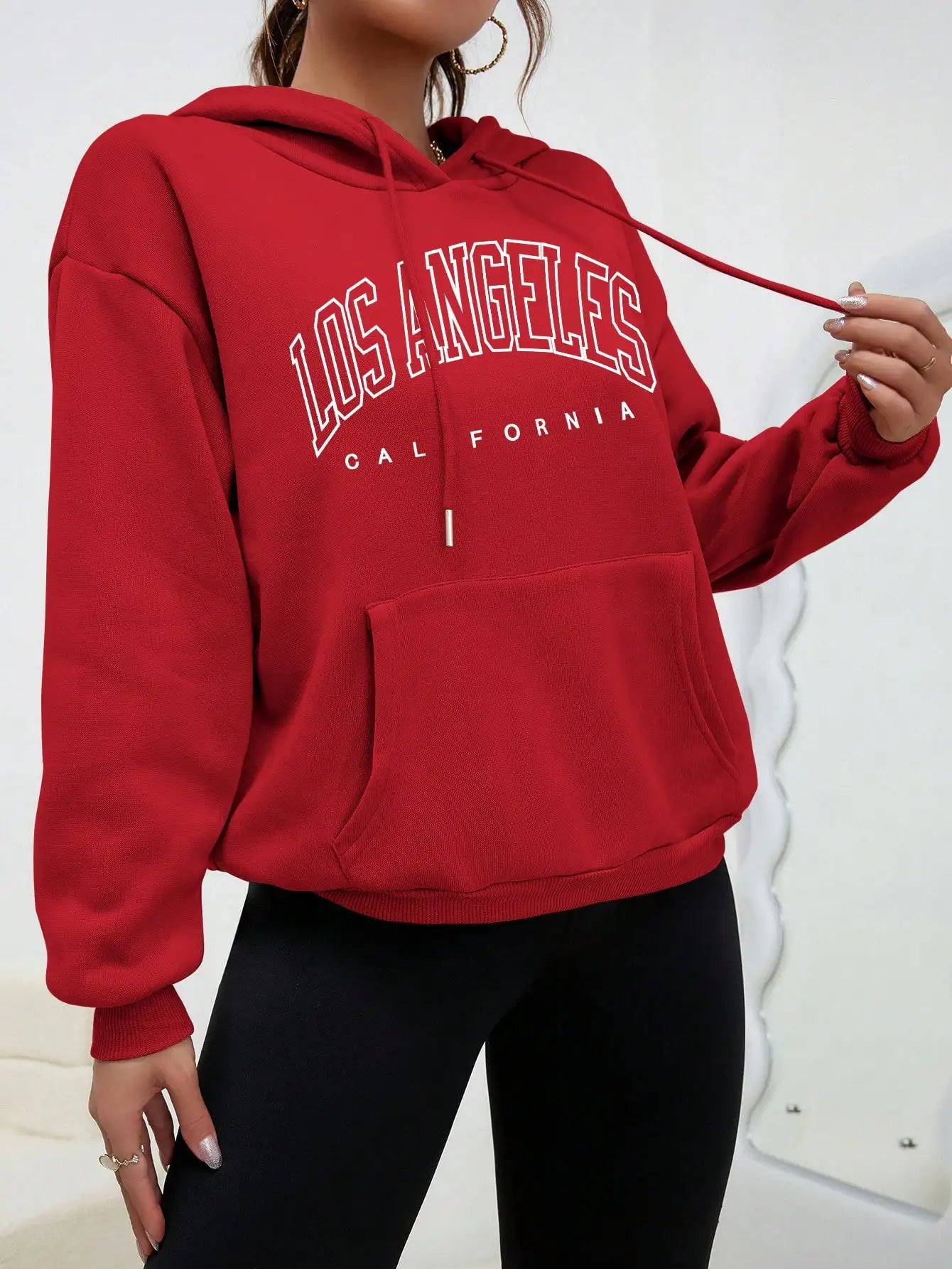 Los Angeles Art Letter Design Women Hoodies American Style Casual Hoody Autumn Hip Hop Female Hoodie Casual Fleece Clothing - ATFH