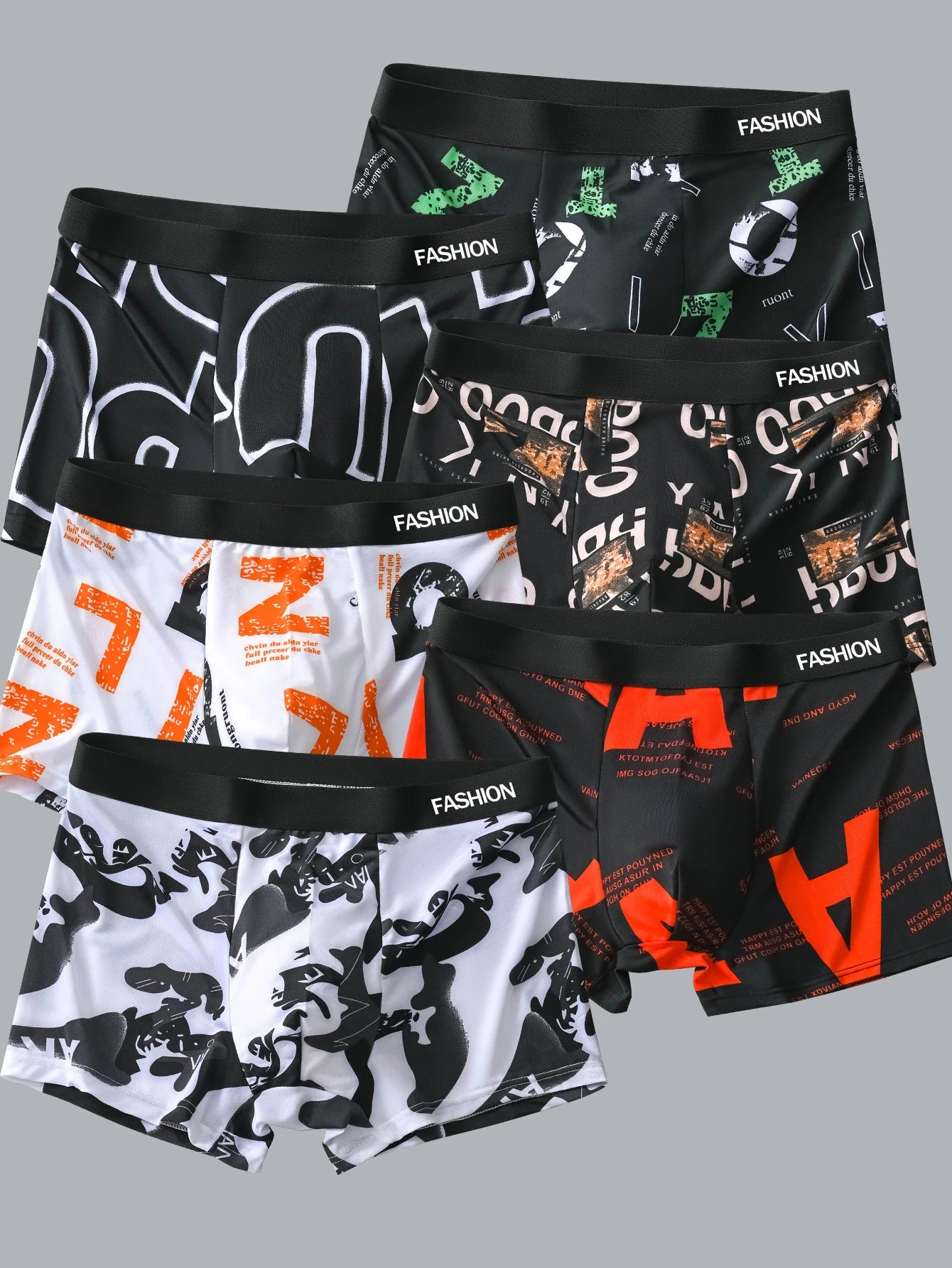 6 Pieces of Breathable and Soft Men's Boxer Shorts, Men's Sports Style Shorts, Stretchy and Comfortable, Men's Underwear, Perfect for Casual Style