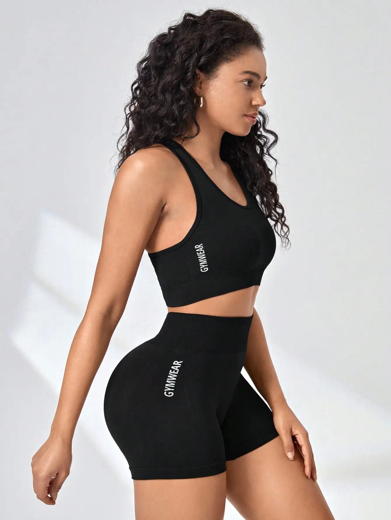 Women Yoga Set Bra Shorts Set Seamless Fitness Tracksuit Gym Running Shorts Sports Set Workout Shockproof Vest Outfit - ATFH