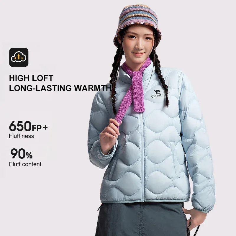 GOLDEN CAMEL Outdoor Down Jackets Men's and Women's Lightweight High-loft Warm Windproof Anti-static Jacket for Men Winter Coats