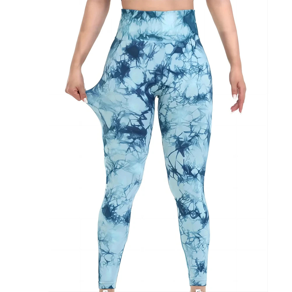 Women's Tie-Dye Seamless Peach Butt High Waist Butt Pants Stretch Fitness Yoga Pants - ATFH