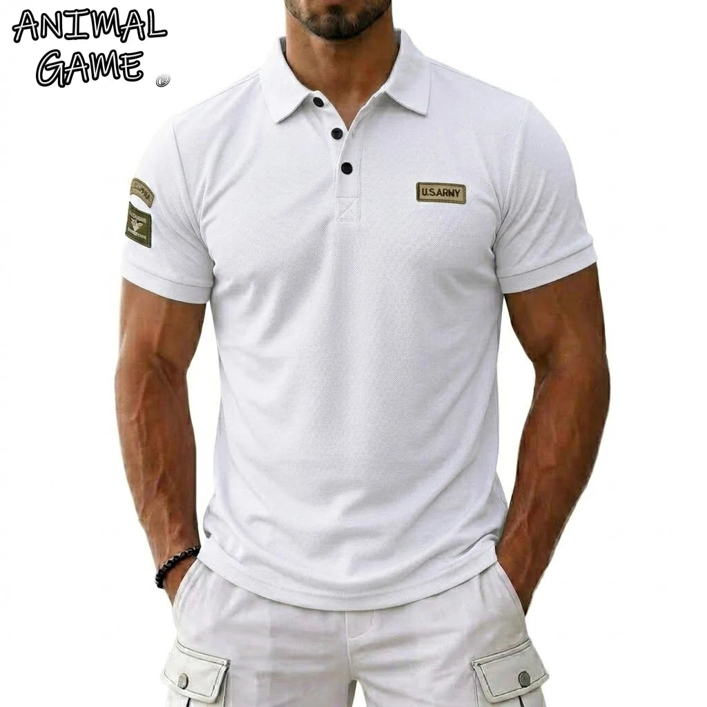 Summer Mens Short Sleeve T-Shirts Lightweight Breathable Polo Shirts for Men Embroidered Gym Luxury Men's Shirts Button Tops