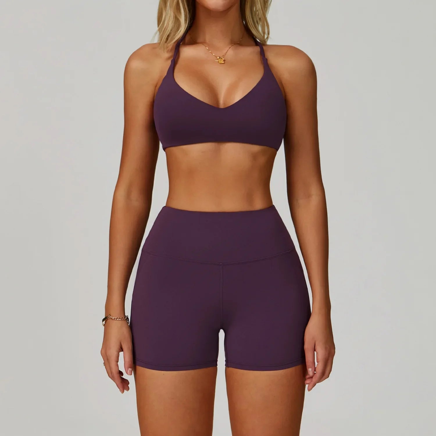 2Pcs Sets Women's Tracksuit Fitness Clothes Yoga Sets Sportswear Workout Bra High Waist Leggings Set Gym Clothing Sports Suits - ATFH