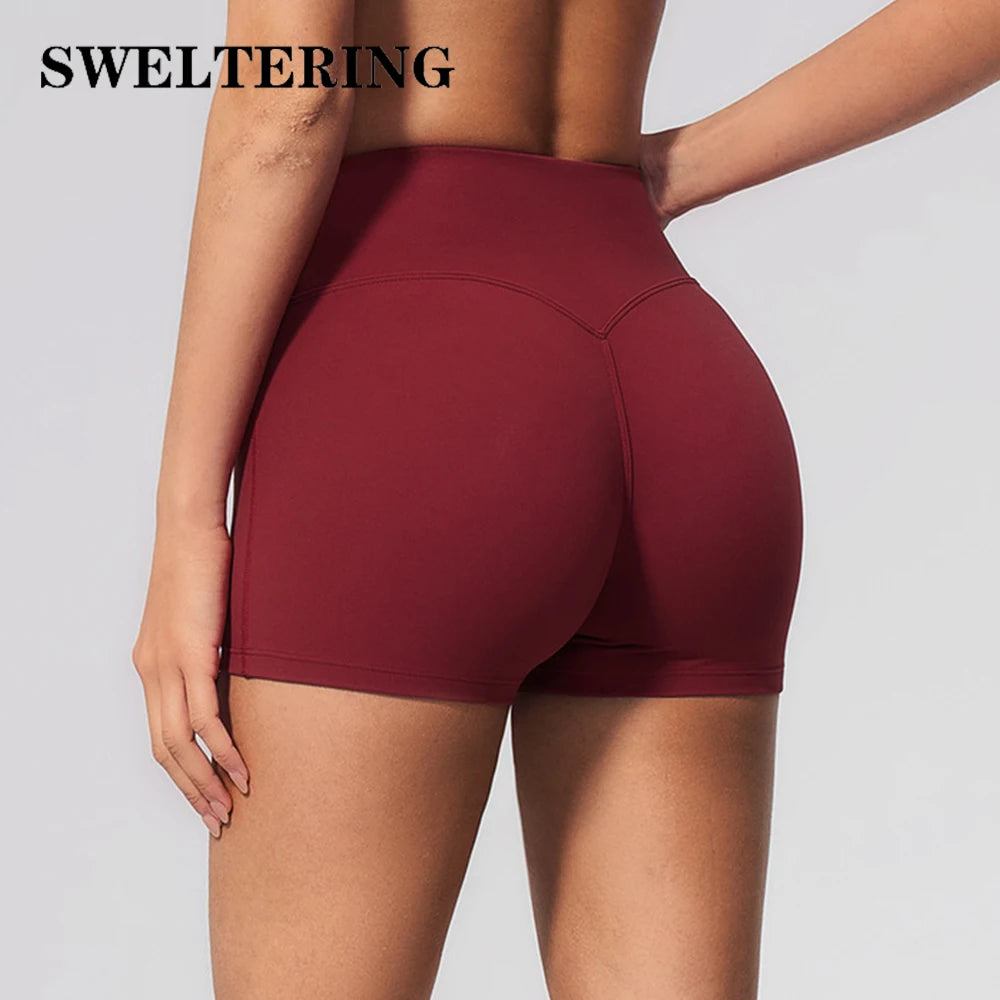 Women High Waist Sports Yoga Shorts Slim Fit Butt Lift Fitness Cycling Shirts Running Sports Shorts Female Workout Short Tights