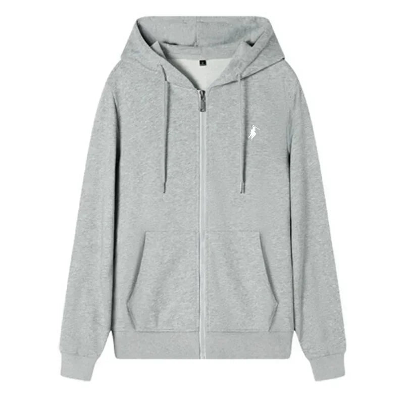 2025 Men's Knit Hoodies New Autumn Winter Casual Zipper Sweatshirts Fashionable Outdoor Jogging Fitness Warm Sportswear - ATFH