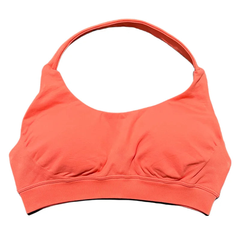 HISTELLO Women Seamless Halter Top Sports Bra High Support Push-up Open Back Pilates Gym Wear Fitness Yoga Workout Underwear - ATFH