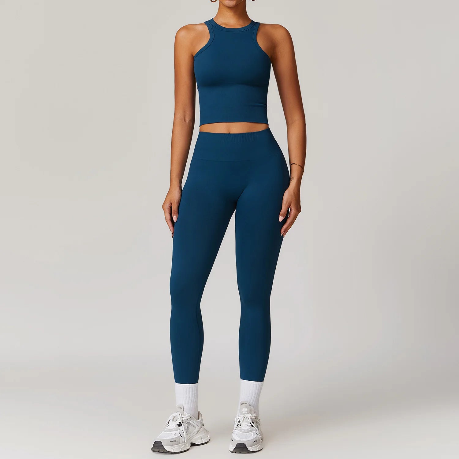 2/3/4PCS Yoga Set Gym Clothes Sportswear Seamless Yoga Suits For Women Fitness Long Sleeved Tracksuits Sports Bra Gym Leggings - ATFH