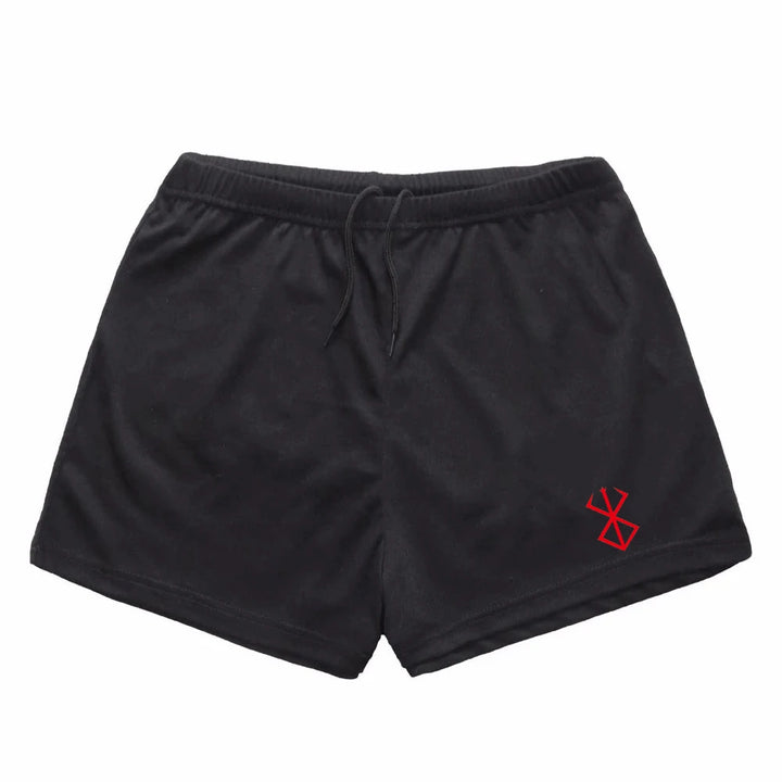 Men's summer fashion trend red printed pattern sports fitness running sports leisure comfortable cool shorts