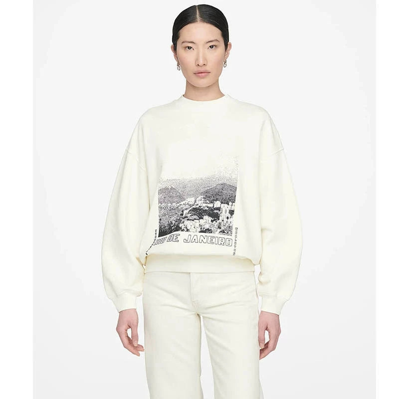 New North America Style Womens Pullovers Los Angeles Letter Embroidery Hoodies Sweatshirt Crewneck Soft Female Clothes - ATFH