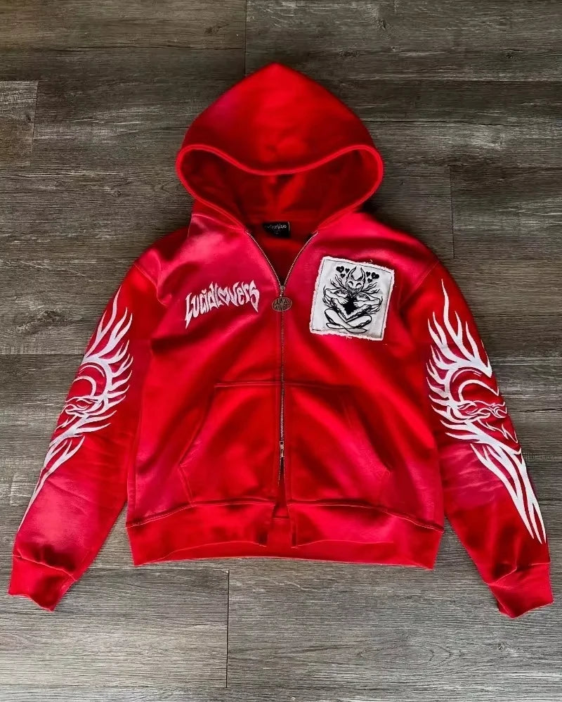 2025 American Fashion New Letter Embroidery Patch Super Sports Hoodie Women Y2K Gothic Hip Hop Popular Casual Joker Sweater Tops