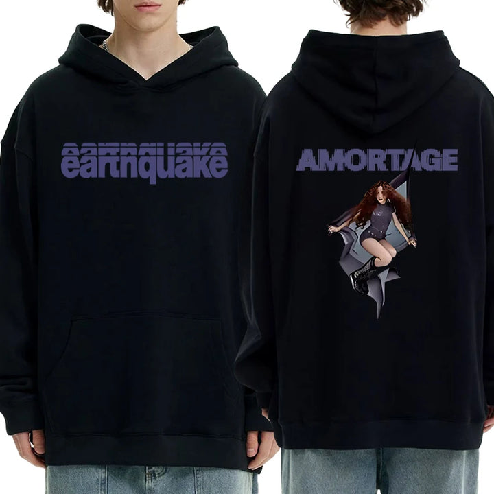 New in Jisoo Earthquake Hoodies Men women Vintage 2026 New Song Double Sided print Sweatshirt Unisex Fleece Long sleeve pullover - ATFH