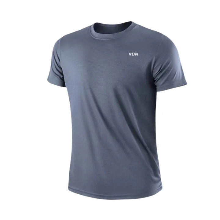 Men's Quick Dry Short Sleeve Gym Running Moisture Wicking Round Neck T-Shirt Training Exercise Gym Sport Shirt Tops Lightweight - ATFH