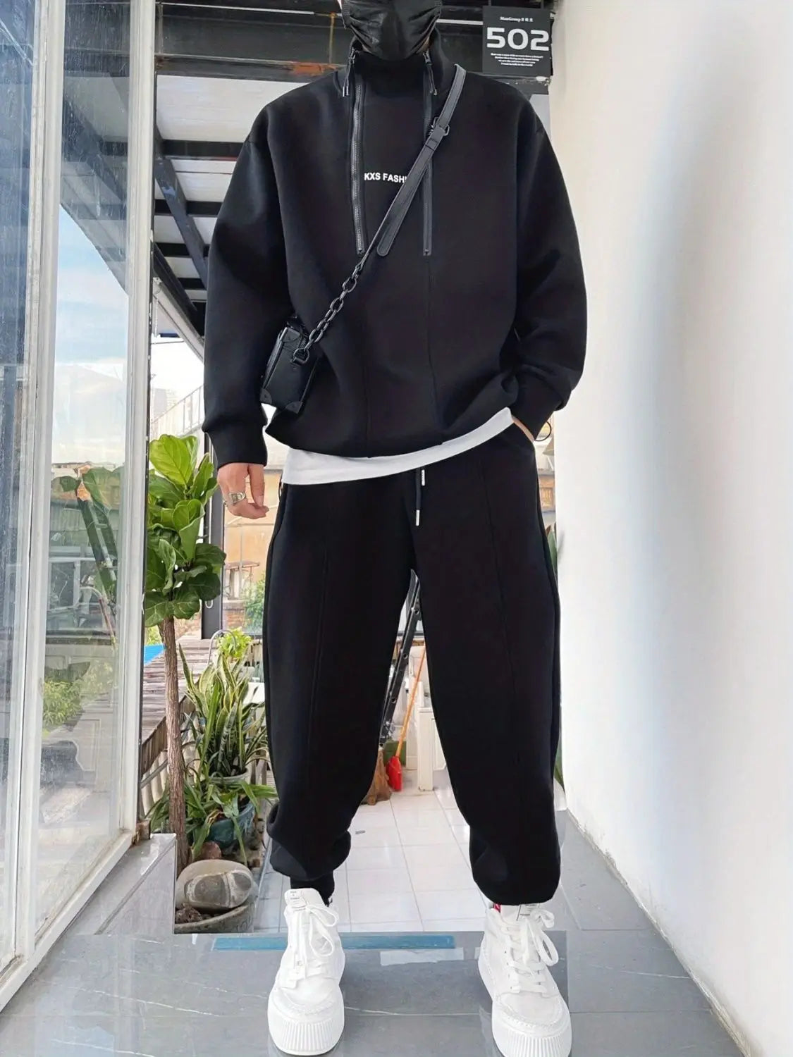 Autumn Winter 2026 New Sports and Leisure Suit Fashion Jacket Sweater Sweatpants Ruffian Handsome Baggy Men's Clothing Set - ATFH