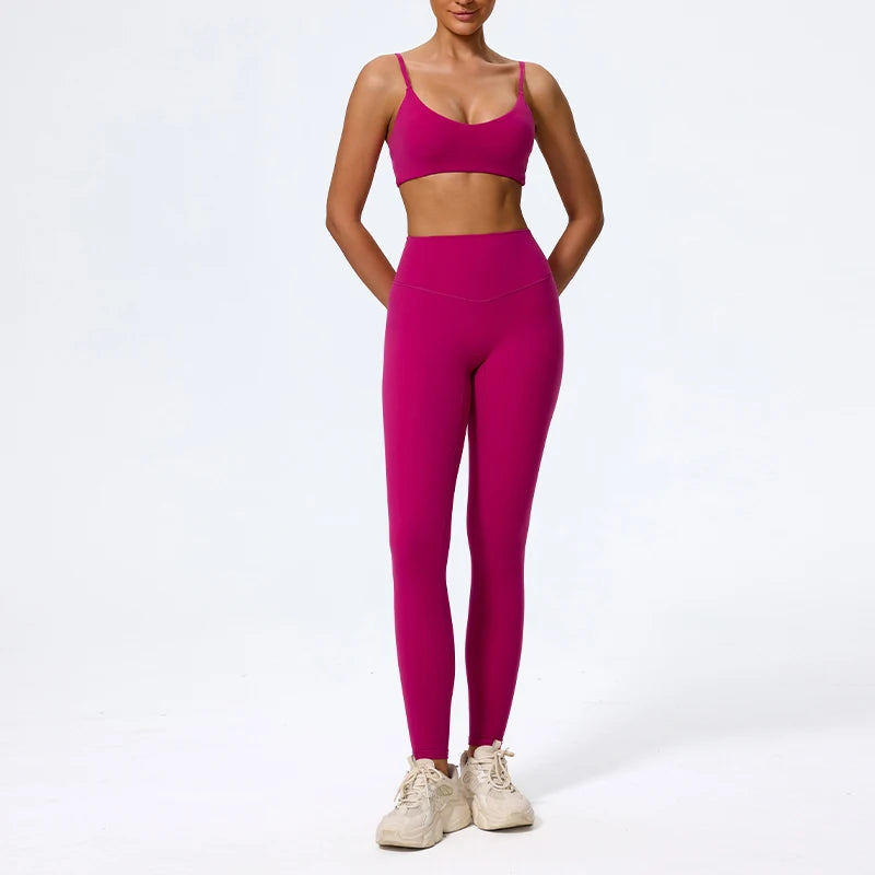 Ctenkevet Summer Women 2Pcs Sleeveless Sports Set Female Gym Two-piece Yoga Set High Waist Breathable legging Sportswear Women - ATFH