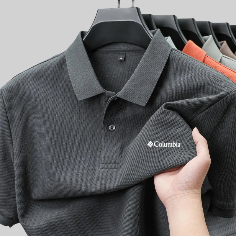 Men's short sleeved polo shirt, brand new, fashionable, comfortable, business casual style with buttons, breathable
