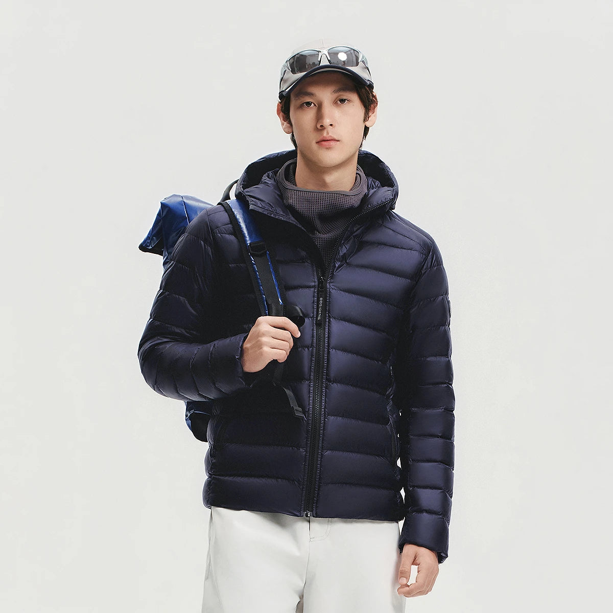 Men's Hooded Quilted Goose Down Jacket Cloud Feel Lightweight Warm Water Repellent for Winter bosideng