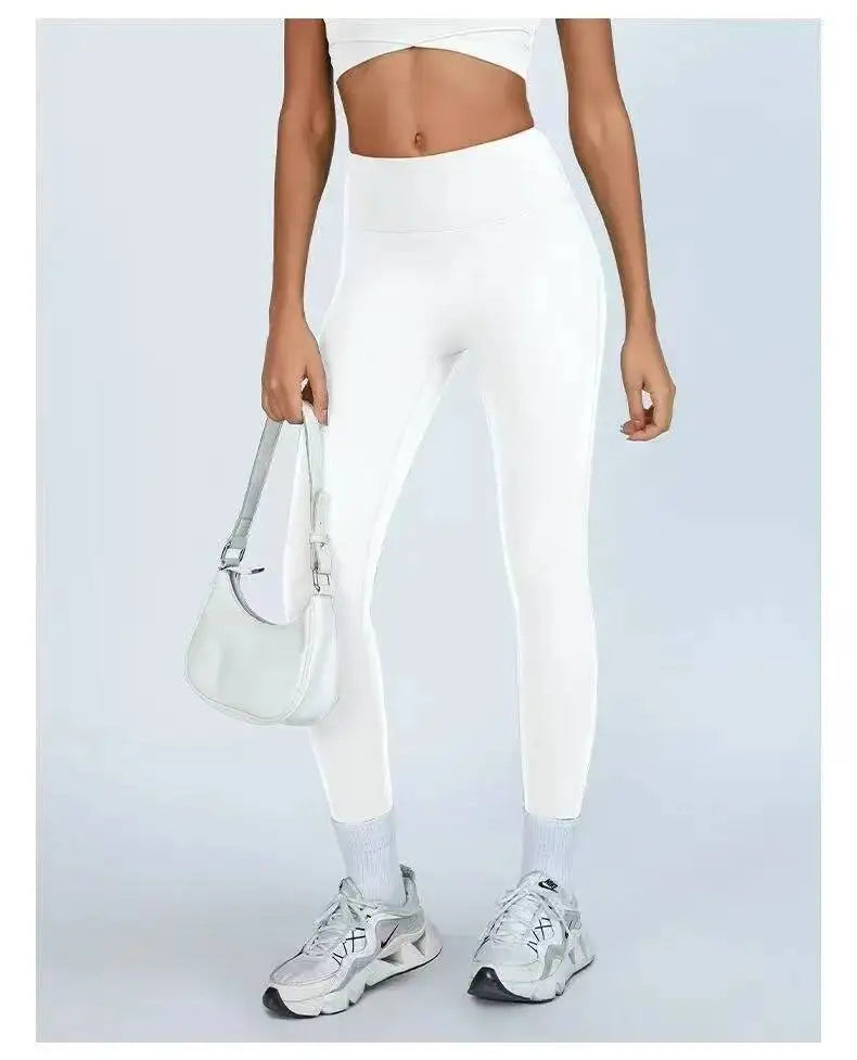 PMWRUN 2 Piece Yoga Set For Women, Deep V Sports Bra & High Waisted Leggings/Shorts, Slim Fit For Gym Yoga Pilates Workout Wear - ATFH