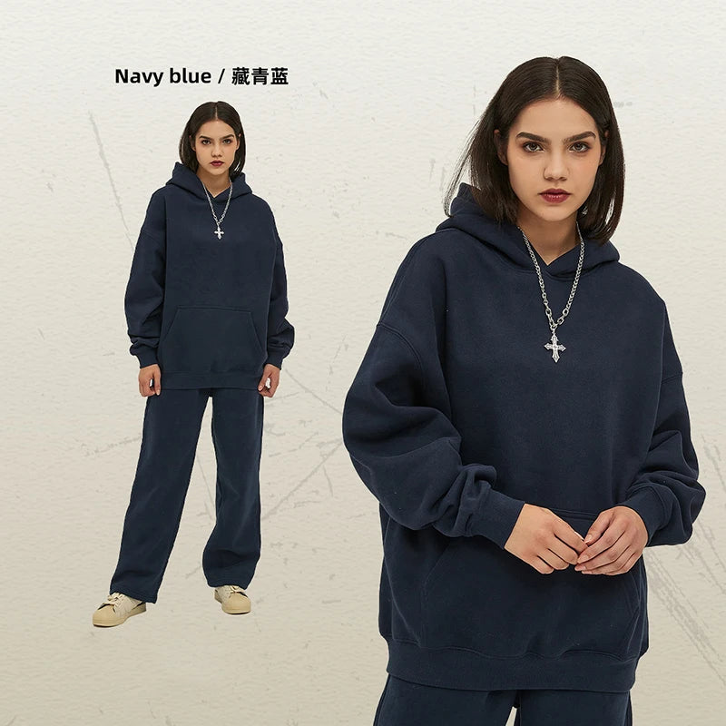 IEFB New Loose Fleece Trendy Hoodies Men Oversize Thickened Hooded Stylish Men's Sweatshirt 2026 Autumn Winter Pullover 9X1304 - ATFH
