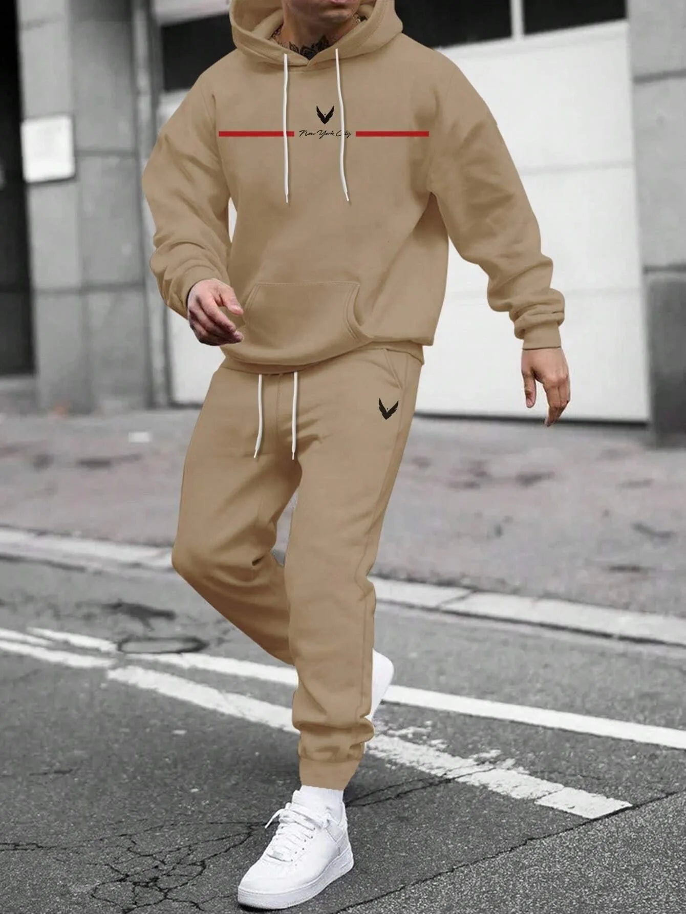 2026 Spring and autumn two-piece men's drawstring women's sports set hooded set quality comfortable casual pullover fashion - ATFH