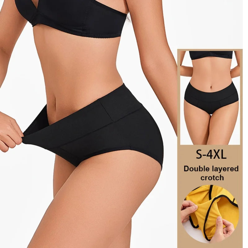 CINOON Women's Mid Waist Briefs Color Block Stretchy Double Layer Crotch Breathable Panties Soft No Roll Down Daily Underwear